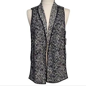 NWT John Mark Sweater Vest Black White Womens Small